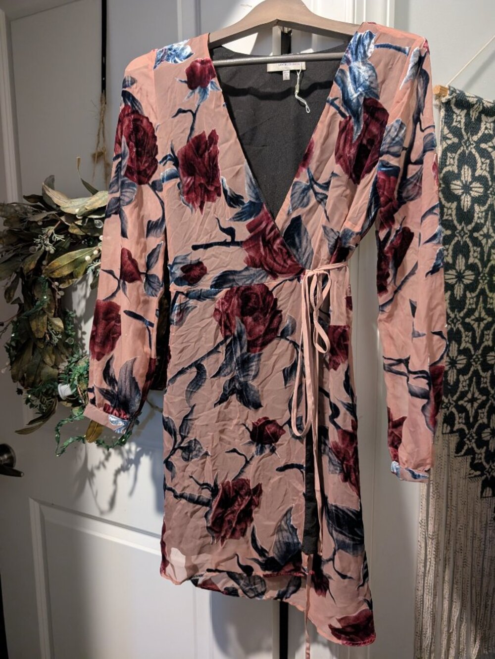 Romantic pretty wrap dress by Lavender Brown floral small
